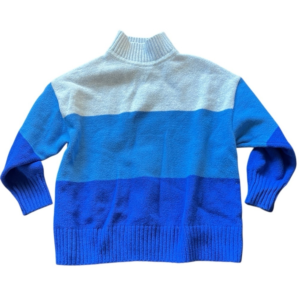 Gap Kids CashSoft Blue Stripe Turtleneck Sweater Girls Size Small